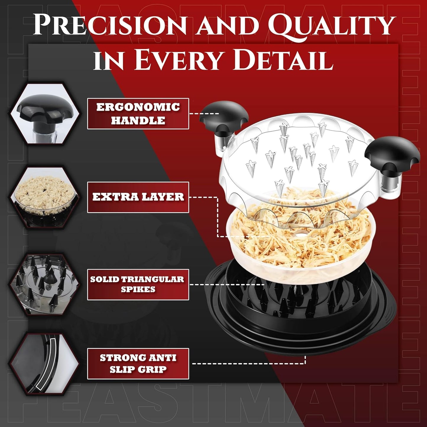 Feastmate Chicken Shredder Tool Twist