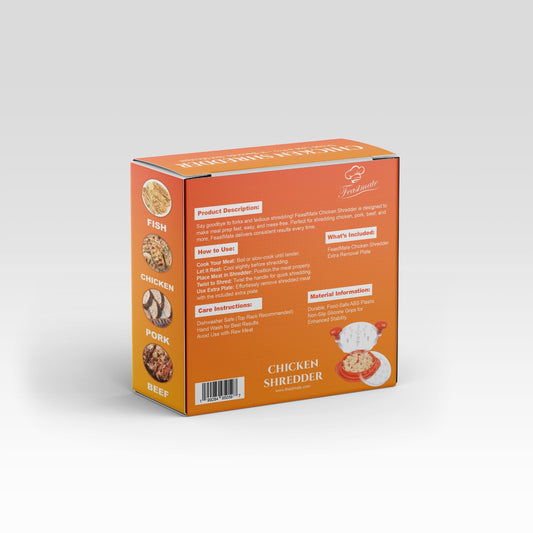 FeastMate™ Pro Orange Chicken Shredder (10”) – Effortless Meat Shredding Tool with Visible Lid & Extra Plate