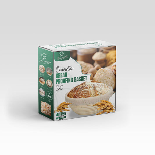 FeastMate™ Sourdough Starter Kit – Complete Bread Proofing & Baking Set with Banneton Baskets & Essential Tools