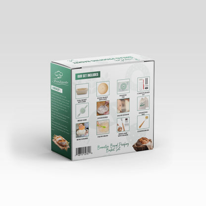 FeastMate™ Sourdough Starter Kit – Complete Bread Proofing & Baking Set with Banneton Baskets & Essential Tools