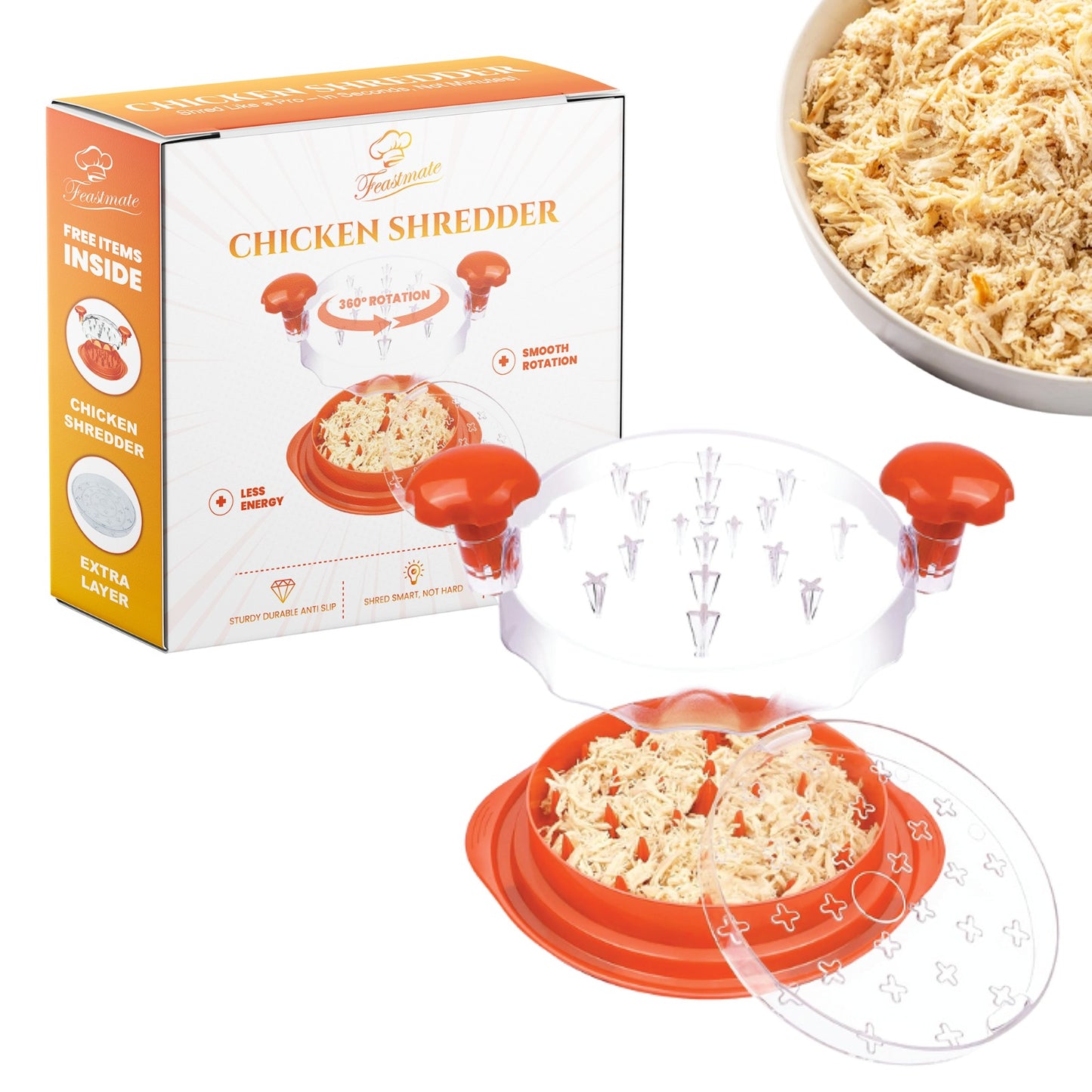 Feastmate Chicken Shredder Tool Twist