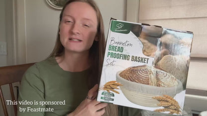 FeastMate™ Sourdough Starter Kit – Complete Bread Proofing & Baking Set with Banneton Baskets & Essential Tools