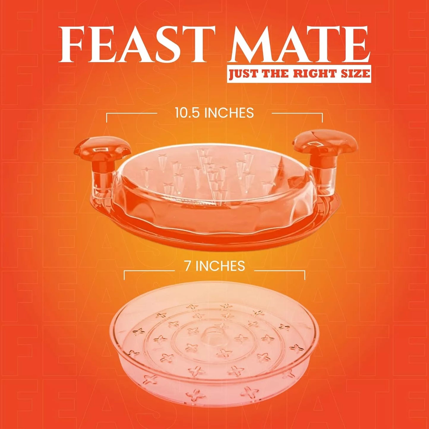 FeastMate™ Pro Orange Chicken Shredder (10”) – Effortless Meat Shredding Tool with Visible Lid & Extra Plate