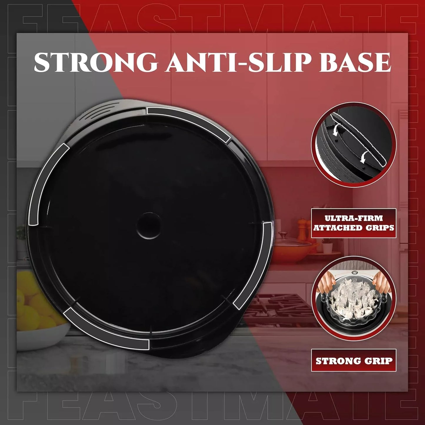 FeastMate™ Pro Black Chicken Shredder (10”) – Effortless Meat Shredding Tool with Visible Lid, Extra Plate & Dispenser Brush