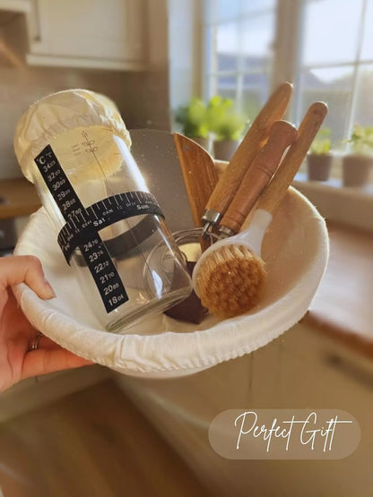 FeastMate™ Sourdough Starter Kit – Complete Bread Proofing & Baking Set with Banneton Baskets & Essential Tools